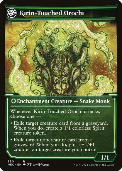 Teachings of the Kirin // Kirin-Touched Orochi (NEO-360) - [Kamigawa: Neon Dynasty]: (Showcase, fandfc) Foil