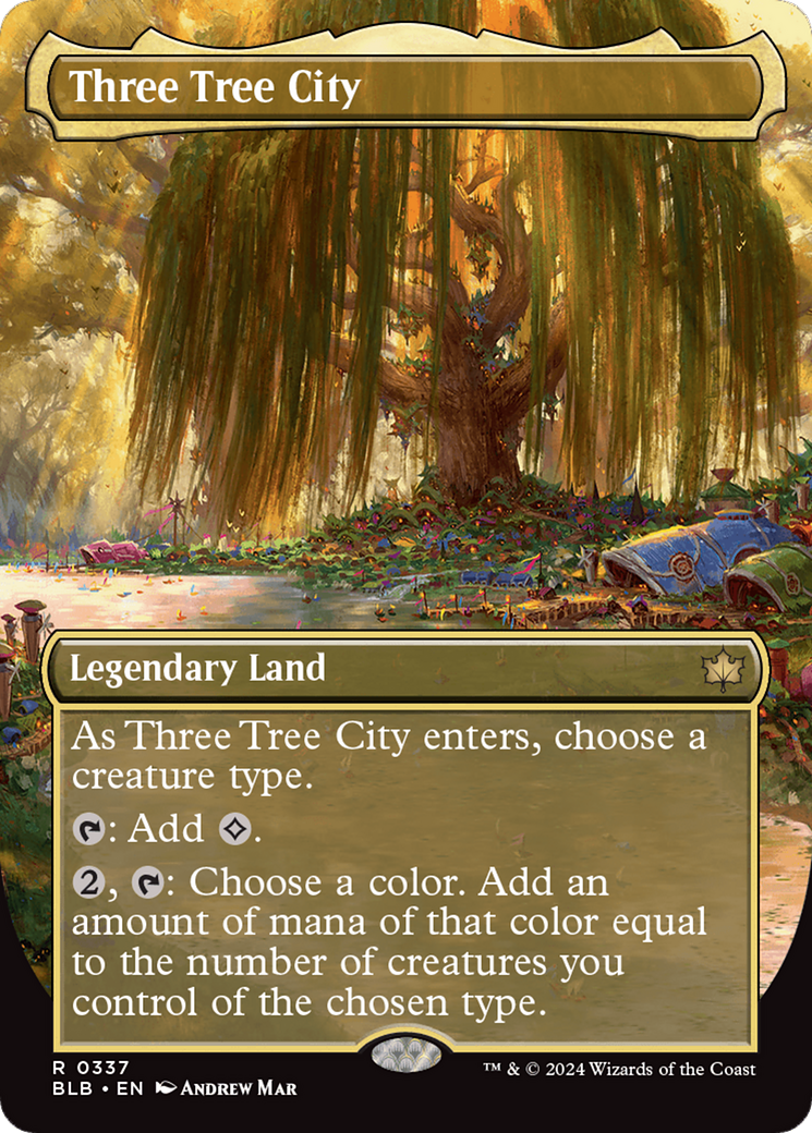 Three Tree City (BLB-337) - [Bloomburrow] (Borderless) Foil