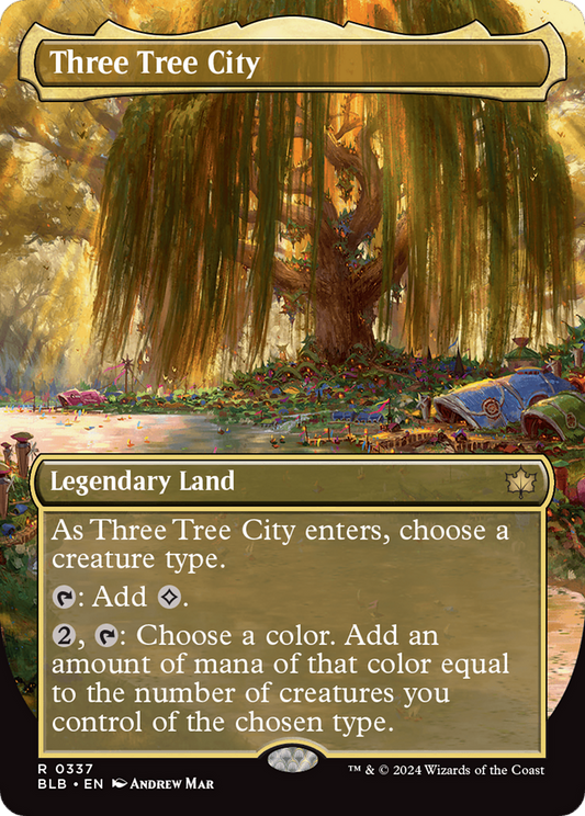Three Tree City (BLB-337) - [Bloomburrow] (Borderless) Foil