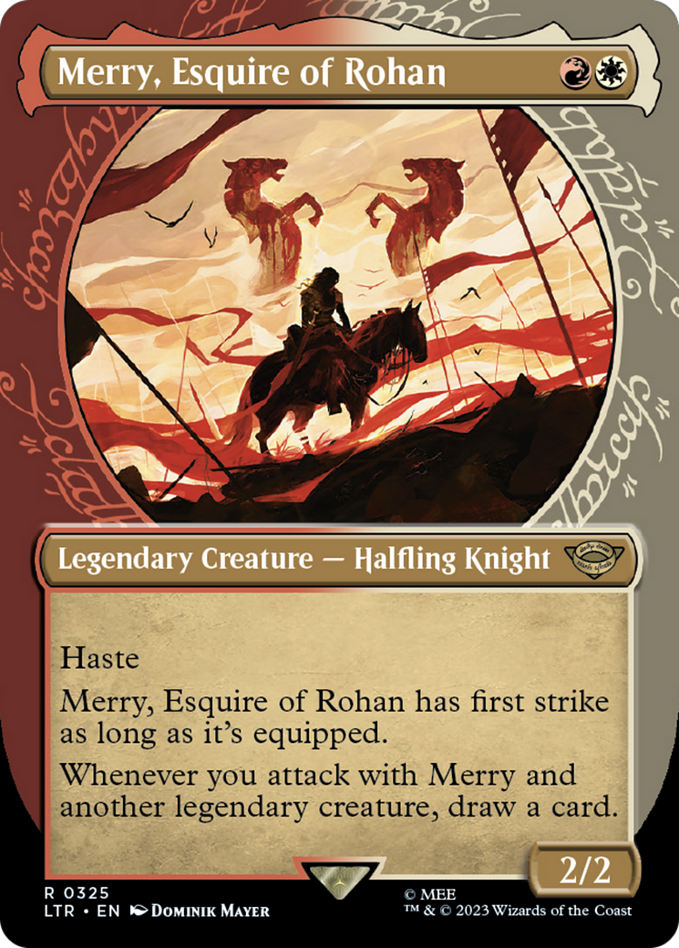 Merry, Esquire of Rohan (LTR-325) - [The Lord of the Rings: Tales of Middle-earth]: (Showcase) (Borderless) Foil
