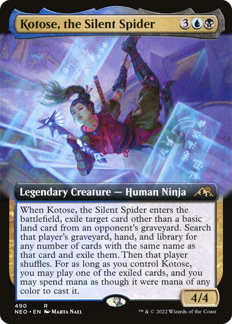 Kotose, the Silent Spider (NEO-490) - [Kamigawa: Neon Dynasty]: (Extended Art)