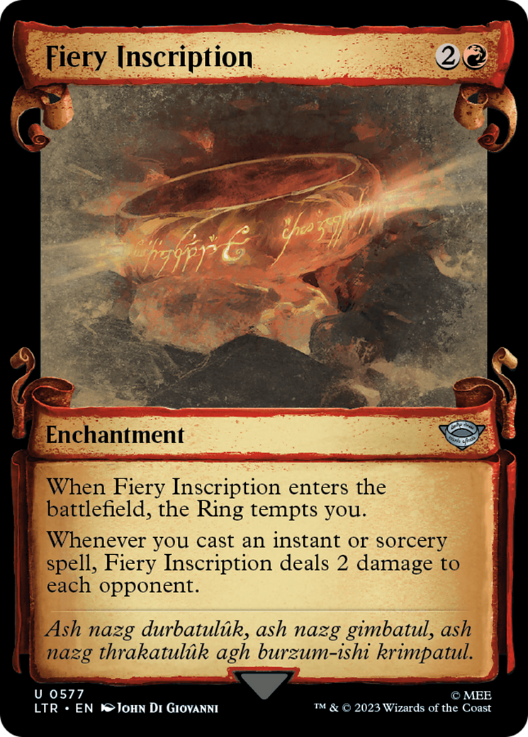 Fiery Inscription (LTR-577) - [The Lord of the Rings: Tales of Middle-earth]: (Showcase) Foil