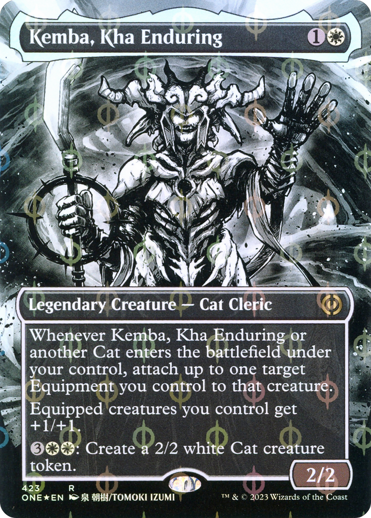 Kemba, Kha Enduring (ONE-423) - [Phyrexia: All Will Be One]: (Showcase) (Borderless) Foil