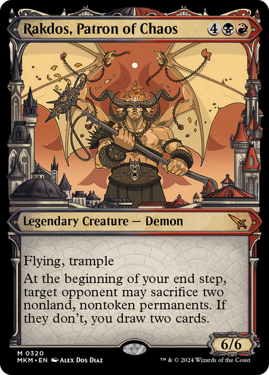 Rakdos, Patron of Chaos (MKM-320) - [Murders at Karlov Manor]: (Showcase) Foil