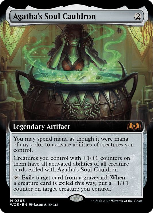 Agatha's Soul Cauldron (Extended Art) (WOE-366) - [Wilds of Eldraine]: (Extended Art) Foil