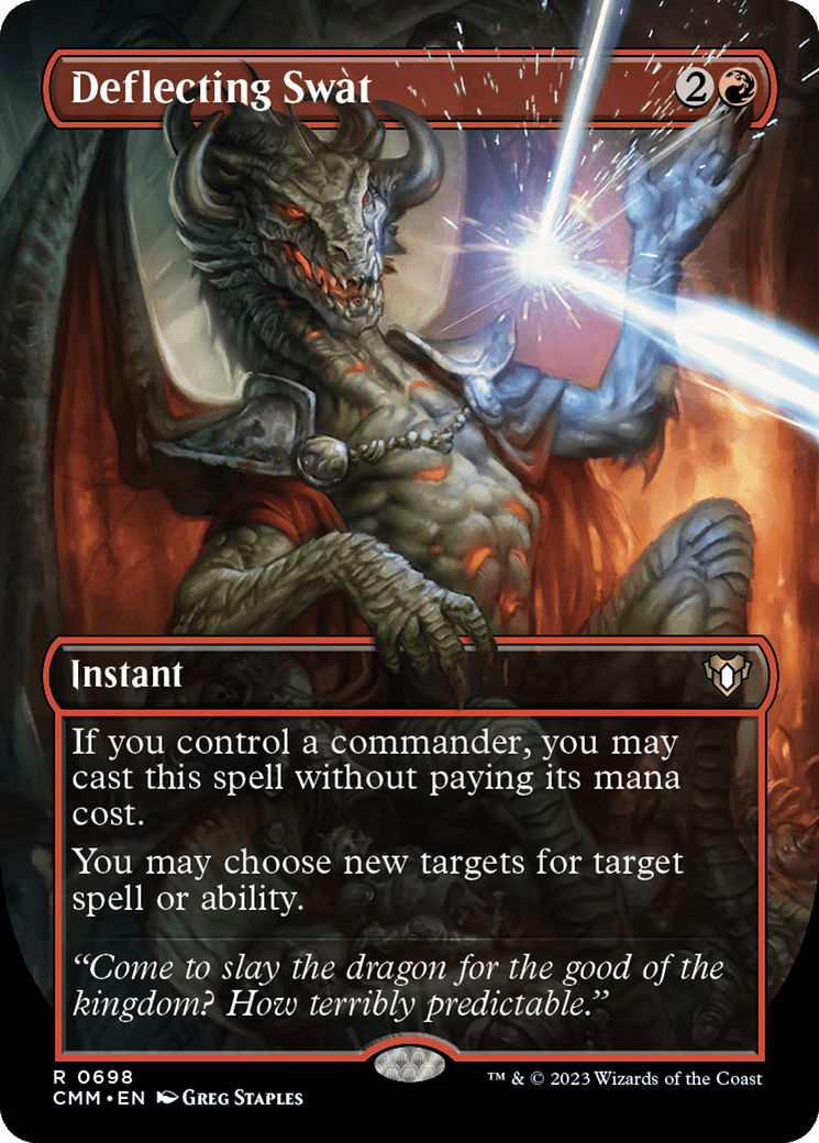 Deflecting Swat (Borderless Alternate Art) [Commander Masters] - Emmett's ToyStop