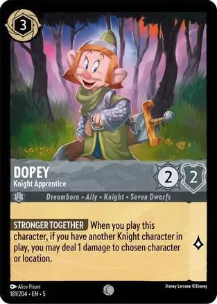 Dopey - Knight Apprentice (186/204) Cold Foil - Shimmering Skies - Emmett's ToyStop