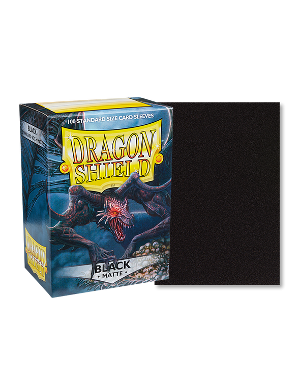 Dragon Shield - 100ct Standard Size - Matte Black - Emmett's ToyStop