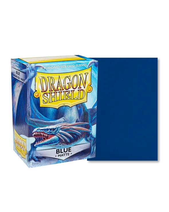 Dragon Shield - 100ct Standard Size - Matte Blue - Emmett's ToyStop