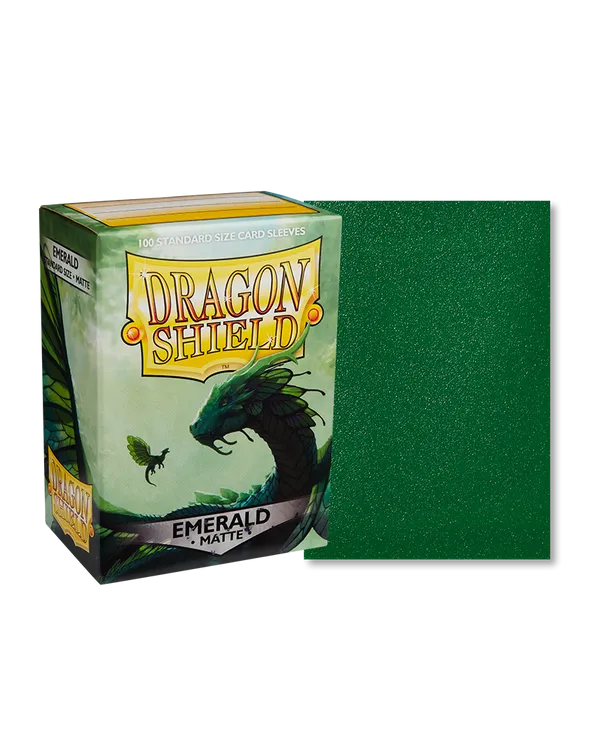 Dragon Shield - 100ct Standard Size - Matte Emerald - Emmett's ToyStop