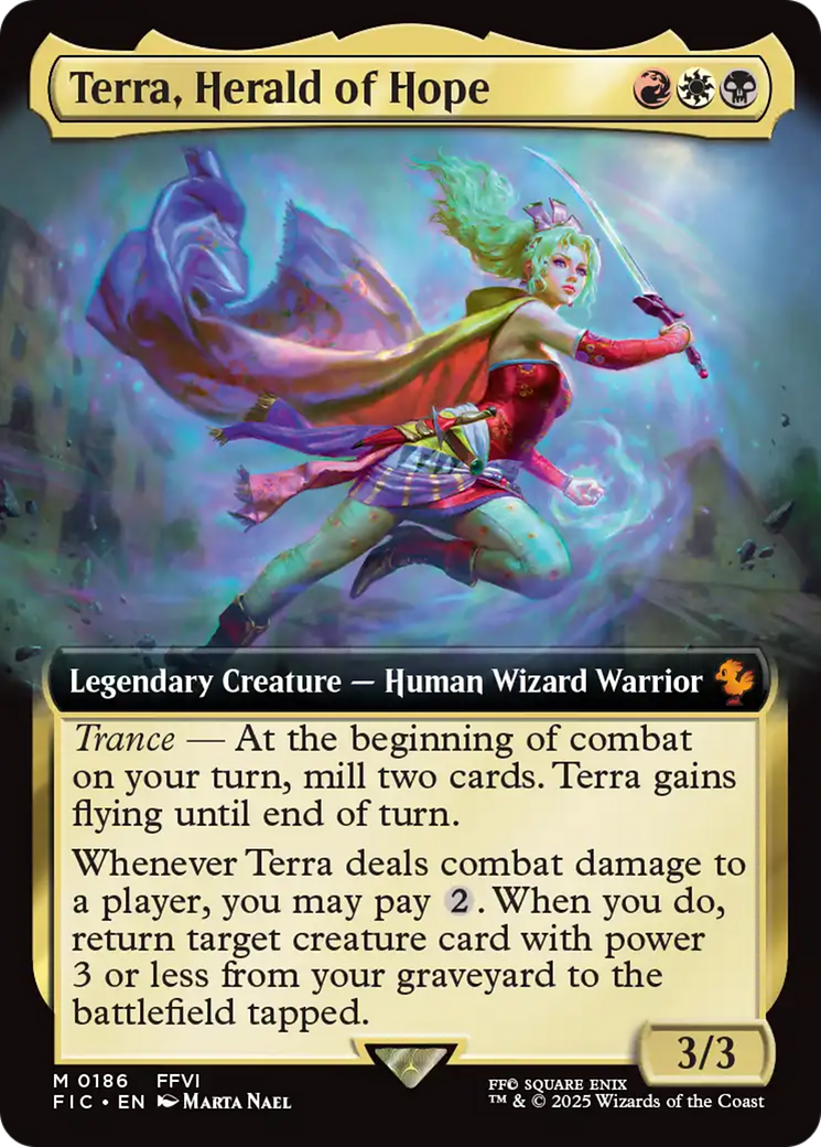 Terra, Herald of Hope (FIC-186) - [Commander: FINAL FANTASY]: (Extended Art) Foil