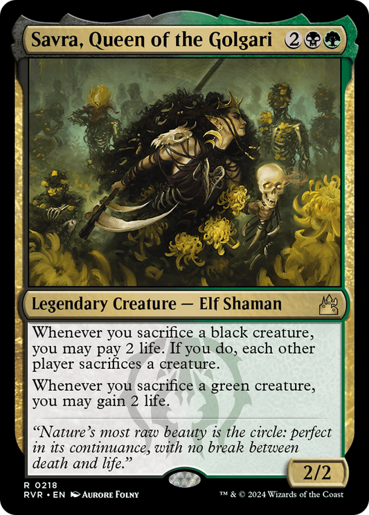 Savra, Queen of the Golgari (RVR-218) - [Ravnica Remastered]