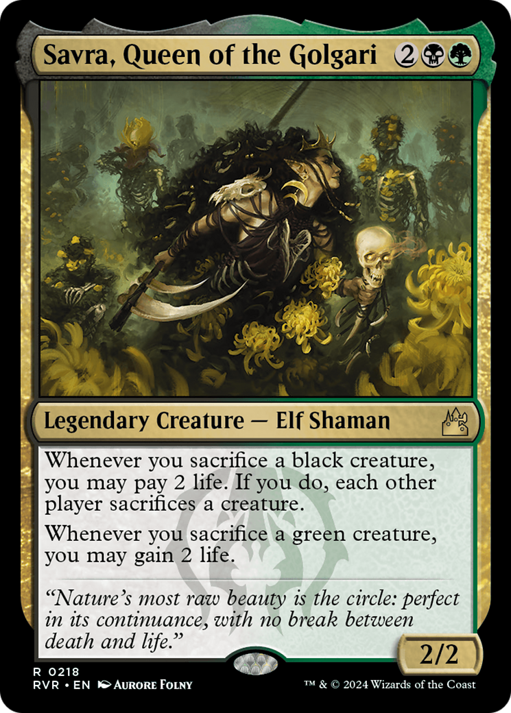 Savra, Queen of the Golgari (RVR-218) - [Ravnica Remastered] Foil