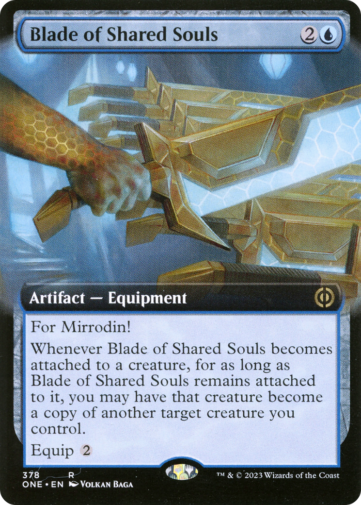 Blade of Shared Souls (ONE-378) - [Phyrexia: All Will Be One]: (Extended Art)
