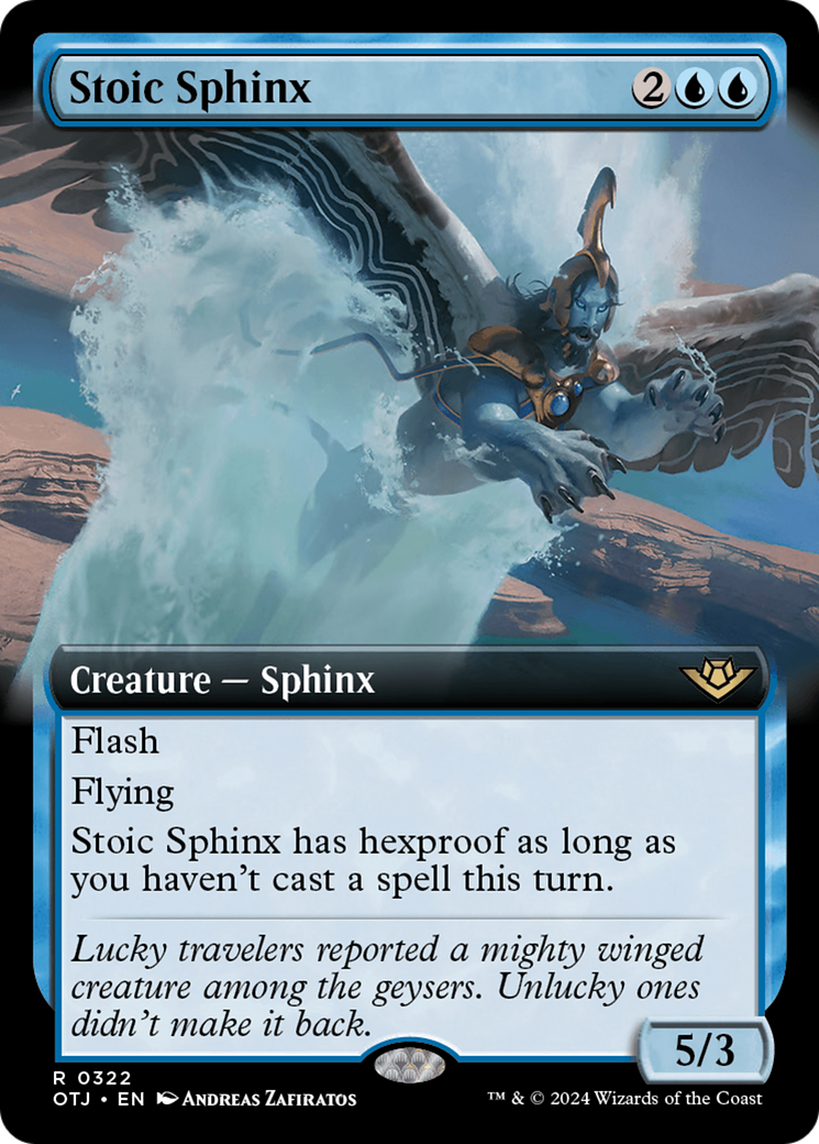 Sphinx stoïque (OTJ-322) - [Hors-la-loi de Thunder Junction] : (Art étendu) Foil 
