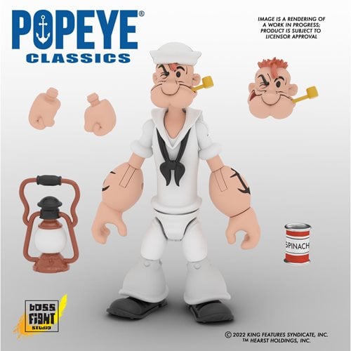 Popeye Classics Popeye White Sailor Suit 1:12 Scale Action Figure