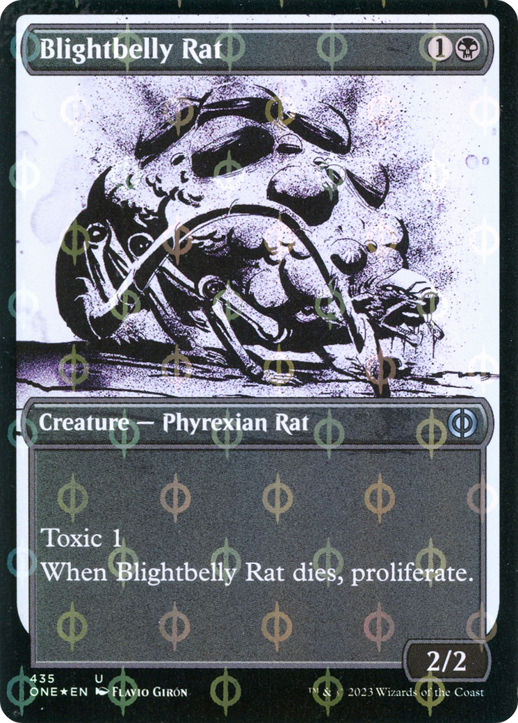 Blightbelly Rat (ONE-435) - [Phyrexia: All Will Be One]: (Showcase) Foil