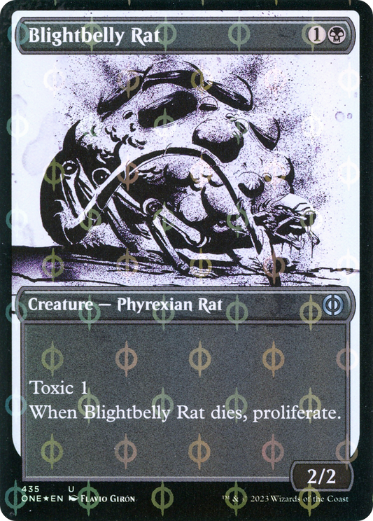 Blightbelly Rat (ONE-435) - [Phyrexia: All Will Be One]: (Showcase) Foil