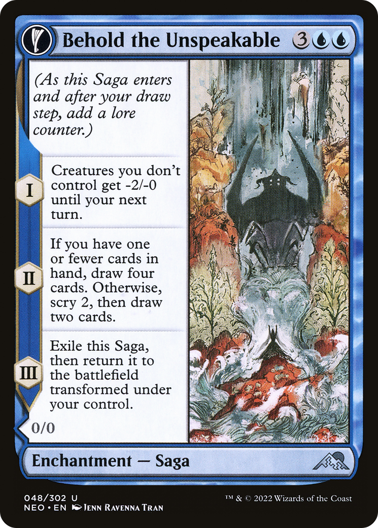 Behold the Unspeakable // Vision of the Unspeakable (NEO-048) - [Kamigawa: Neon Dynasty]: (fandfc, enchantment) Foil