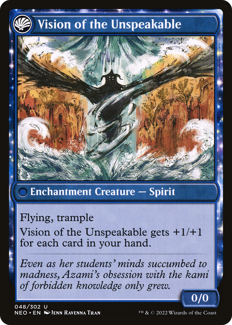 Behold the Unspeakable // Vision of the Unspeakable (NEO-048) - [Kamigawa: Neon Dynasty]: (fandfc, enchantment) Foil