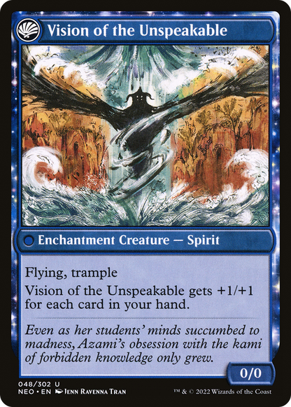 Behold the Unspeakable // Vision of the Unspeakable (NEO-048) - [Kamigawa: Neon Dynasty]: (fandfc, enchantment)
