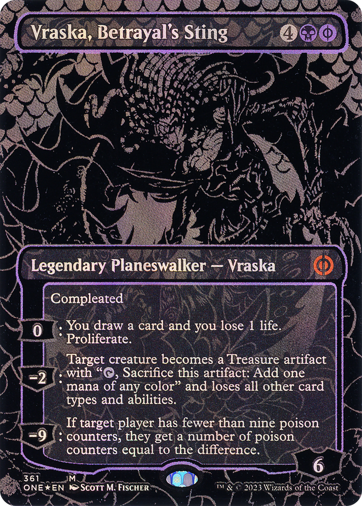 Vraska, Betrayal's Sting (ONE-361) - [Phyrexia: All Will Be One] (Borderless) Foil