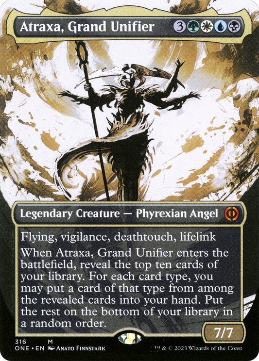 Atraxa, Grand Unifier (ONE-316) - [Phyrexia: All Will Be One]: (Showcase) (Borderless) Foil