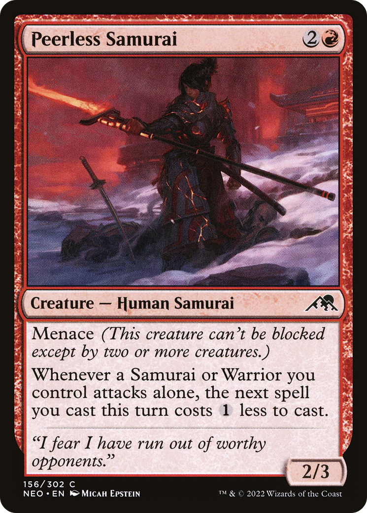 Peerless Samurai (NEO-156) - [Kamigawa: Neon Dynasty] Foil