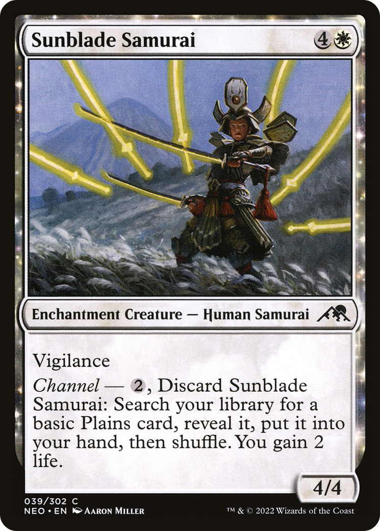 Sunblade Samurai (NEO-039) - [Kamigawa: Neon Dynasty]: (enchantment) Foil