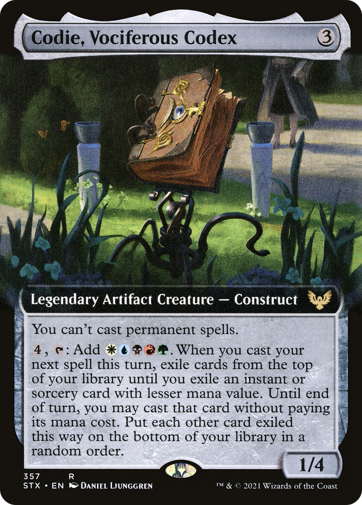 Codie, Vociferous Codex (Extended Art) (STX-357) - [Strixhaven: School of Mages]: (Extended Art) Foil