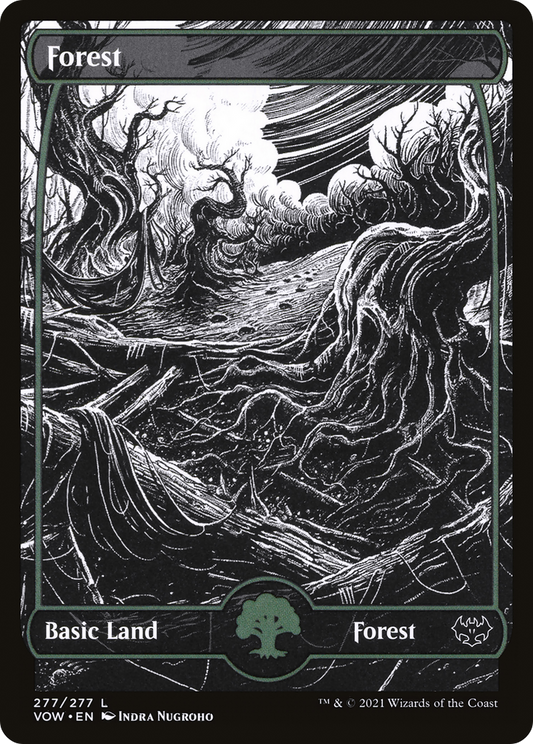 Forest (VOW-277) - [Innistrad: Crimson Vow]: (Showcase) Foil