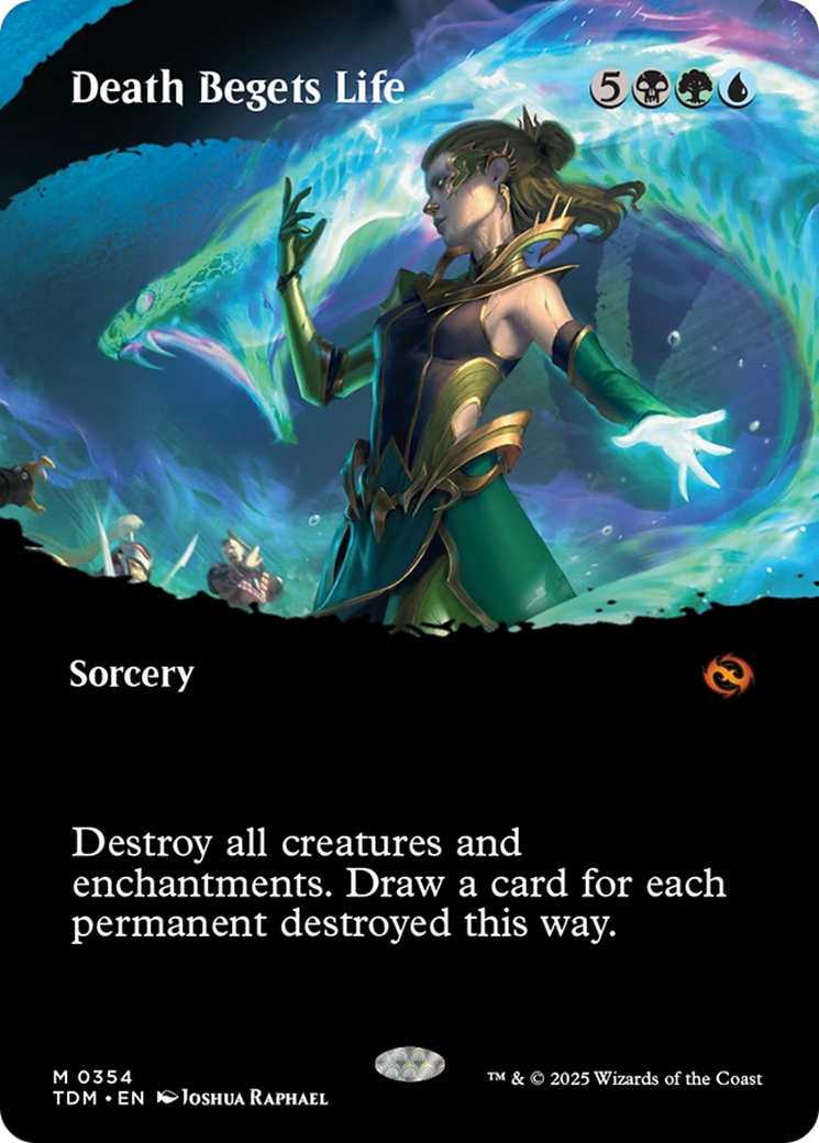 Death Begets Life (Borderless) (TDM-354) - [Tarkir: Dragonstorm]: (Showcase) (Borderless)