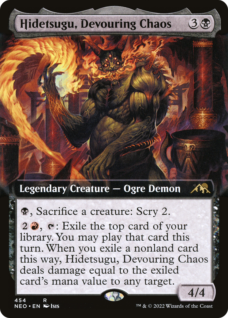Hidetsugu, Devouring Chaos (NEO-454) - [Kamigawa: Neon Dynasty]: (Extended Art) Foil