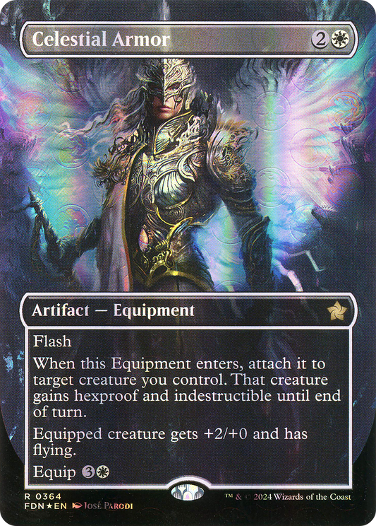 Celestial Armor (FDN-364) - [Foundations] (Borderless) Foil