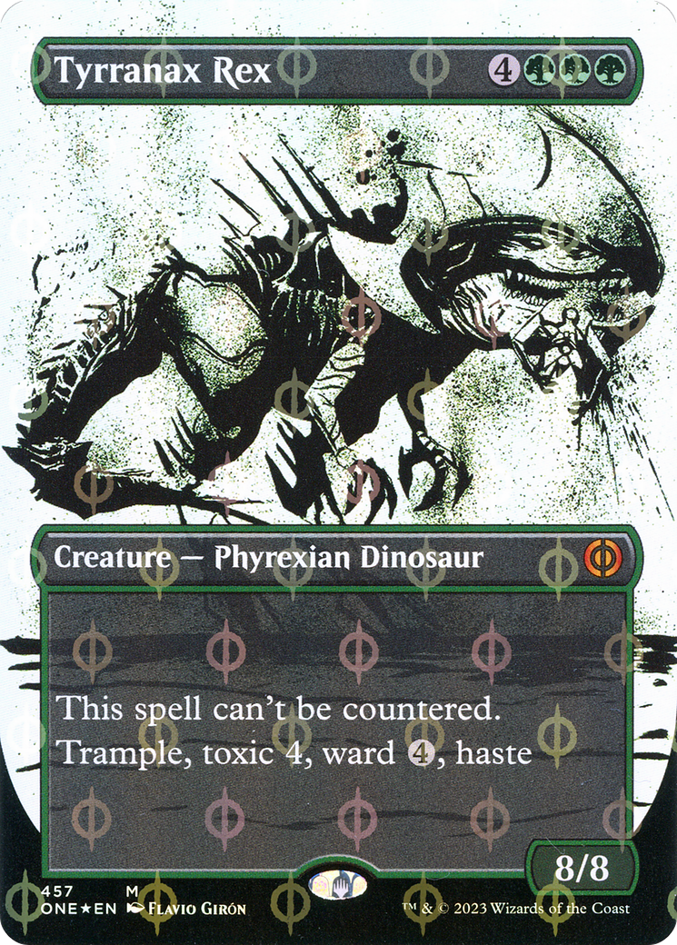 Tyrranax Rex (ONE-457) - [Phyrexia: All Will Be One]: (Showcase) (Borderless) Foil