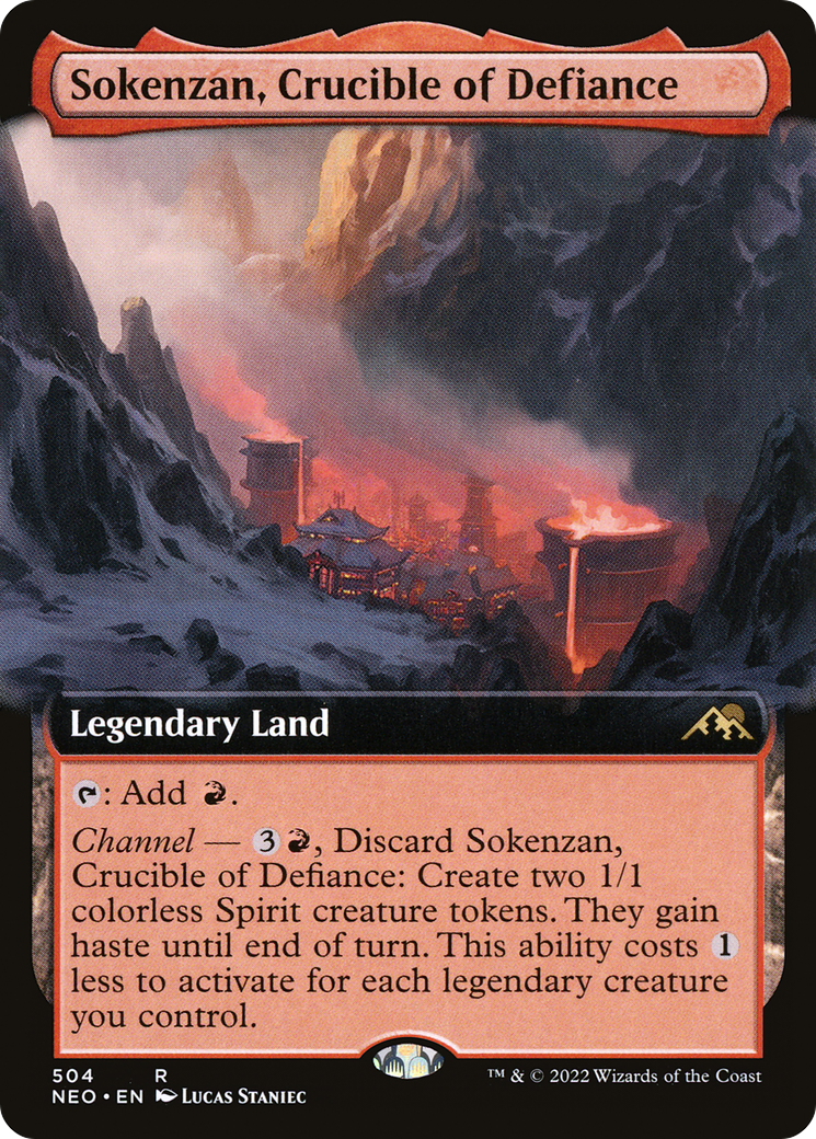 Sokenzan, Crucible of Defiance (NEO-504) - [Kamigawa: Neon Dynasty]: (Extended Art) Foil