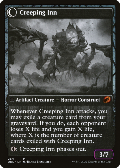 Hostile Hostel // Creeping Inn (DBL-264) - [Innistrad: Double Feature]: (Double Faced Transform) Foil