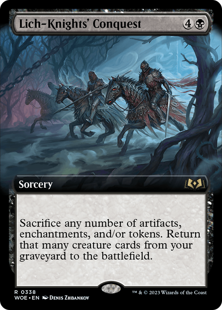 Lich-Knights' Conquest (Extended Art) (WOE-338) - [Wilds of Eldraine]: (Extended Art) Foil