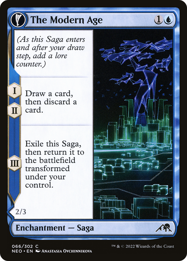 The Modern Age // Vector Glider (NEO-066) - [Kamigawa: Neon Dynasty]: (fandfc, enchantment)