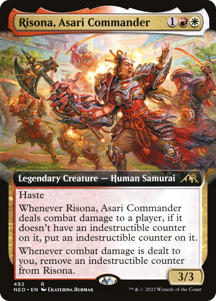 Risona, Asari Commander (NEO-492) - [Kamigawa: Neon Dynasty]: (Extended Art)