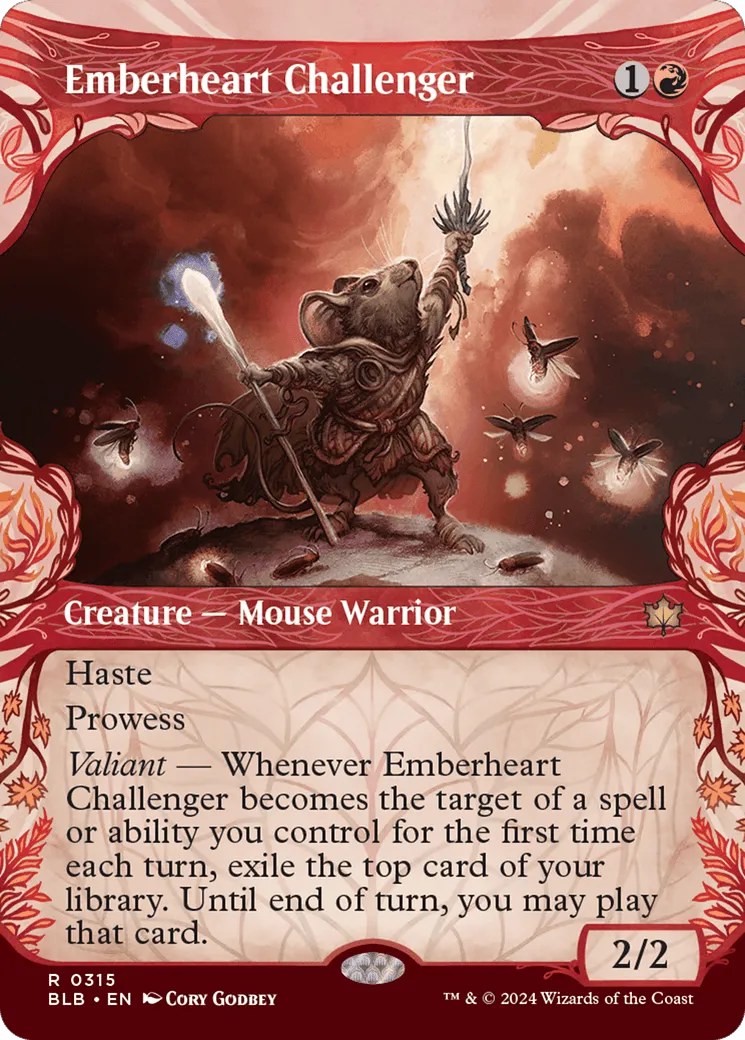 Emberheart Challenger (BLB-315) - [Bloomburrow]: (Showcase) Foil - Emmett's ToyStop