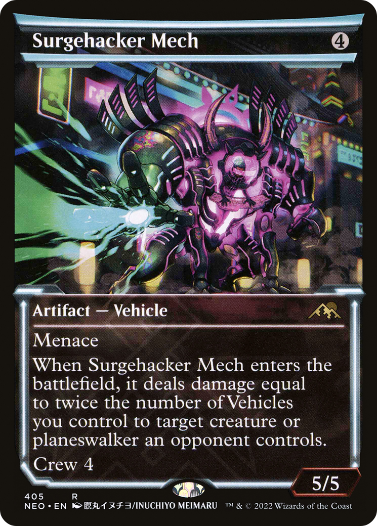 Surgehacker Mech (NEO-405) - [Kamigawa: Neon Dynasty]: (Showcase) Foil