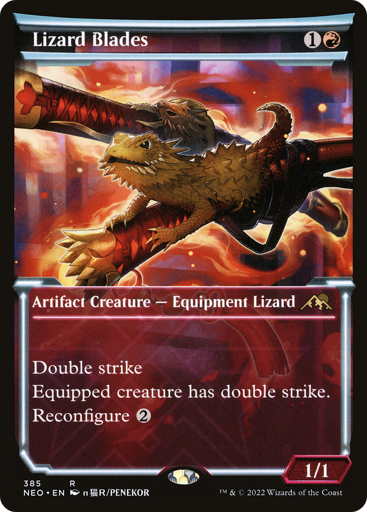 Lizard Blades (NEO-385) - [Kamigawa: Neon Dynasty]: (Showcase)
