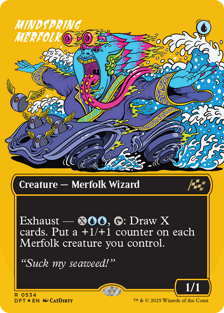 Mindspring Merfolk (DFT-534) - [Aetherdrift] (Borderless) Foil