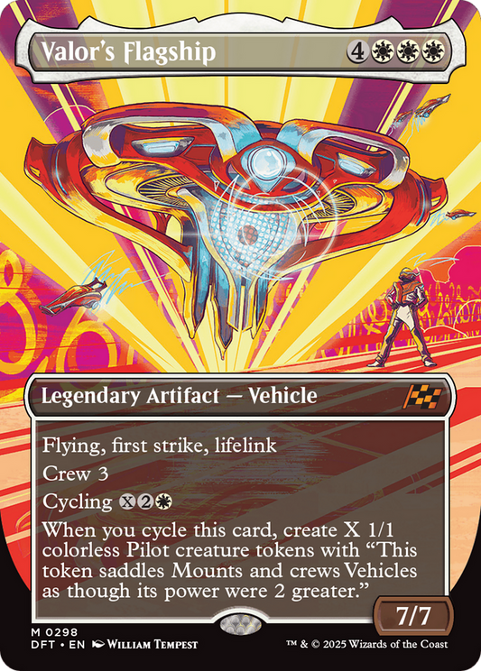 Valor's Flagship (Borderless) (DFT-298) - [Aetherdrift] Foil