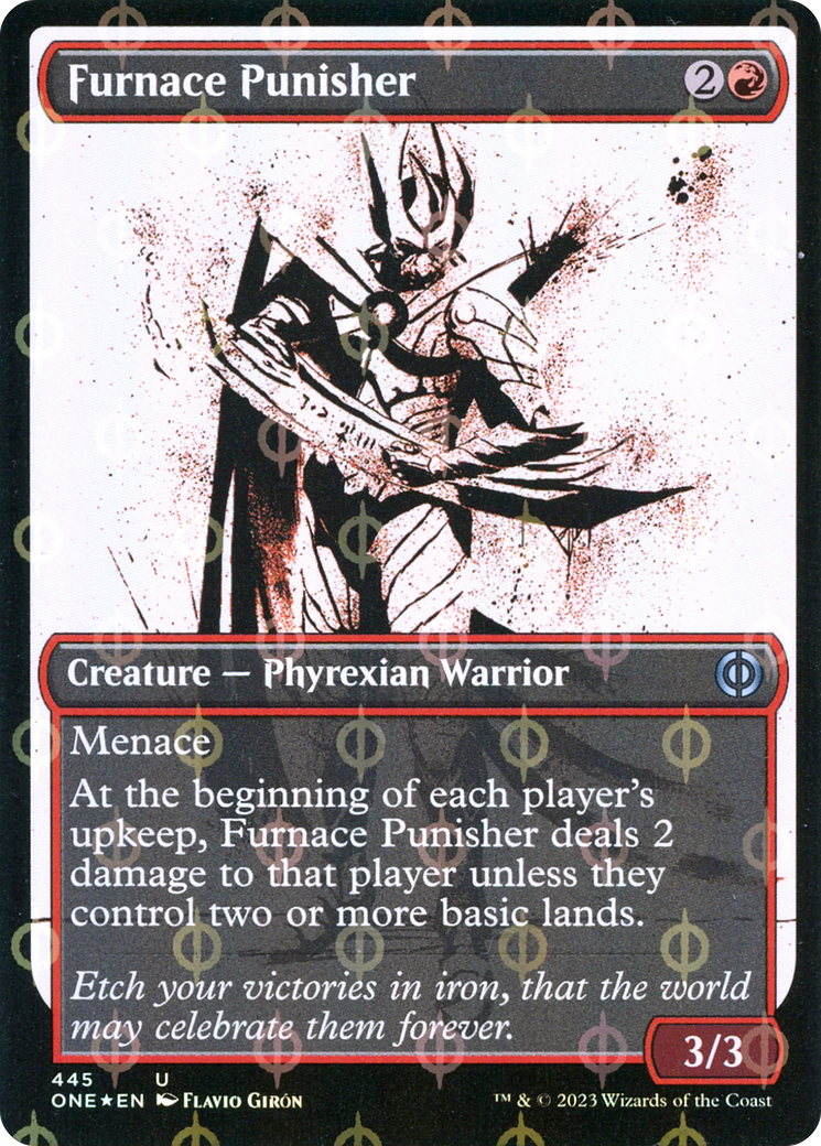 Furnace Punisher (ONE-445) - [Phyrexia: All Will Be One]: (Showcase) Foil