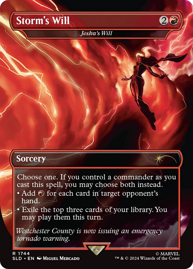 Jeska's Will (SLD-1744) - [Secret Lair Drop] / Storm's Will (Borderless)