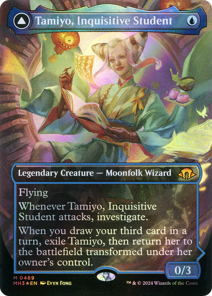Tamiyo, Inquisitive Student // Tamiyo, Seasoned Scholar (MH3-469) - [Modern Horizons 3] (Borderless) Foil