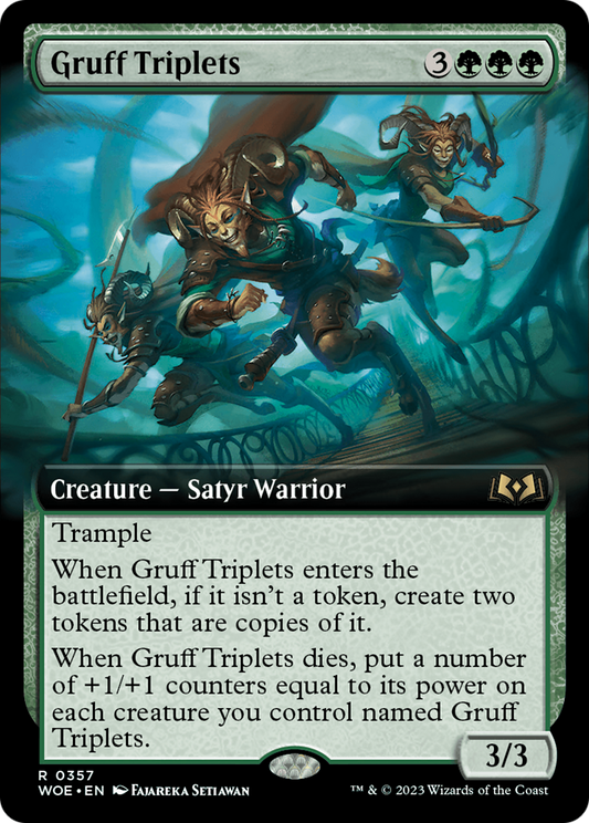 Gruff Triplets (Extended Art) (WOE-357) - [Wilds of Eldraine]: (Extended Art)