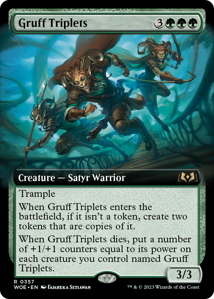 Gruff Triplets (Extended Art) (WOE-357) - [Wilds of Eldraine]: (Extended Art) Foil